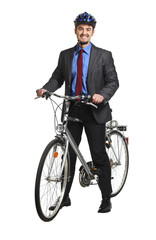 businessman and his bicycle