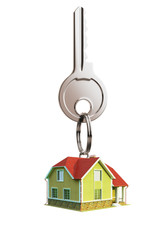 Aufkleber - House shaped keychain isolated on white background
