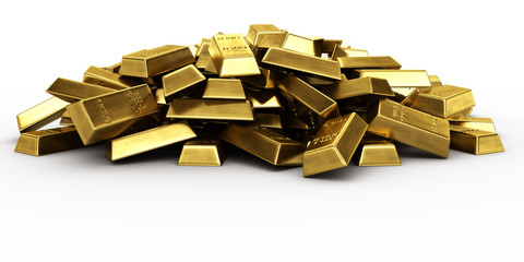 Wall Mural - Pile of gold bars