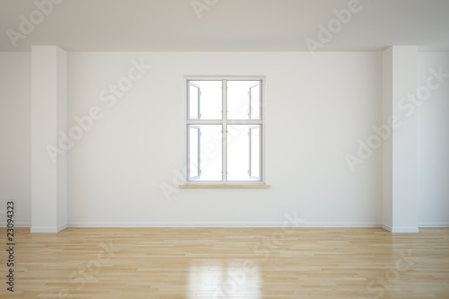Empty room with a open window