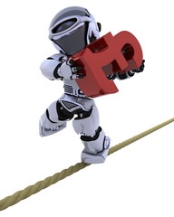 Sticker - robot on a tight rope