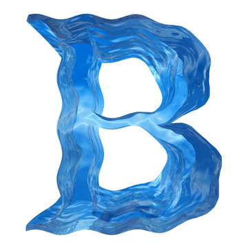 High resolution blue water font isolated on white
