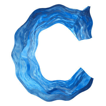High resolution blue water font isolated on white