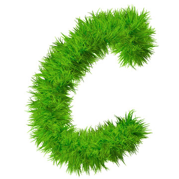 High resolution grass font isolated on white background