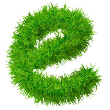 High resolution grass font isolated on white background