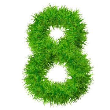 High resolution grass font isolated on white background