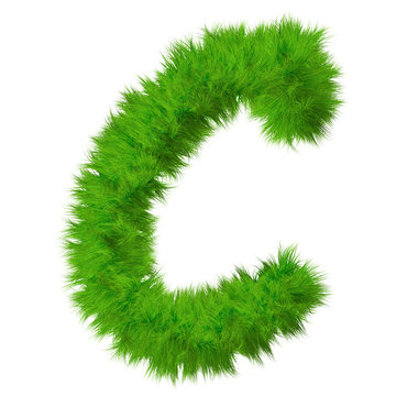 High resolution green grass font isolated o white