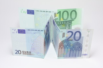 two 20 euro banknote and one 100 euro banknote