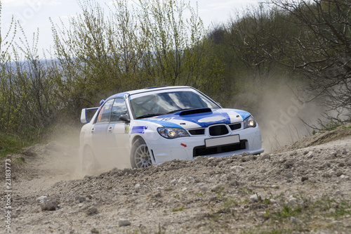 Naklejka ścienna Rally car on the road