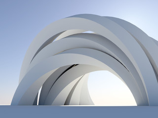 abstract arch on blue