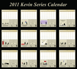 Wall Mural - 2011 Kevin series calendar with page per month