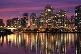 Fototapeta  - Downtown Vancouver buildings water reflection