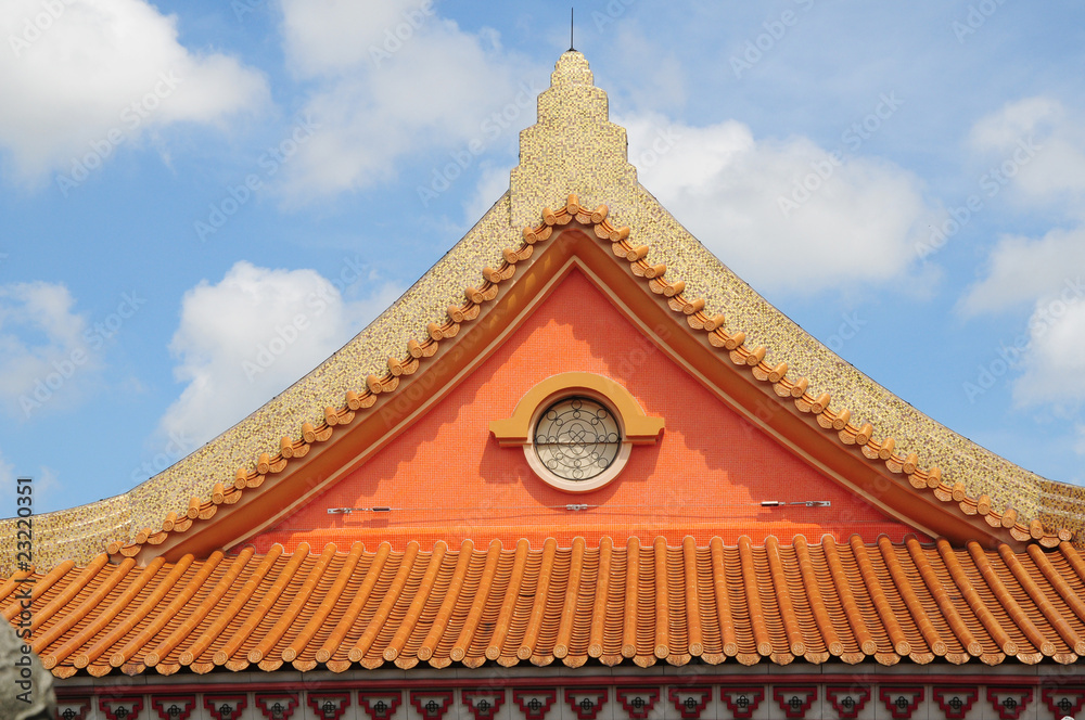 Symmetrical Roof Design Of A Chinese temple Stock Photo | Adobe Stock