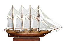 Antique Model Sailing Ship With Path