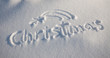 Word christmas written on snow