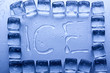 Ice cubes and ice water