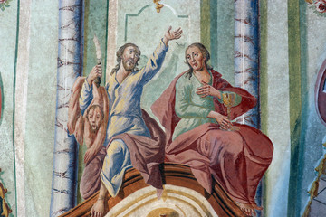 Fresco paintings in the old church