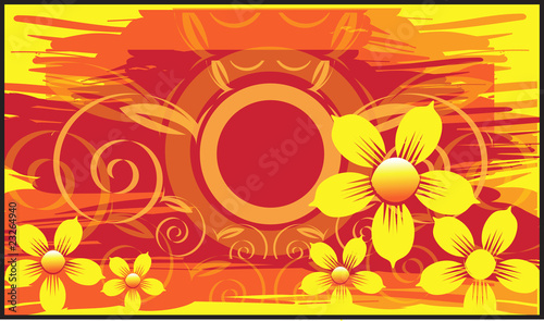 floral and wave designs in yellow background buy this stock wave designs
