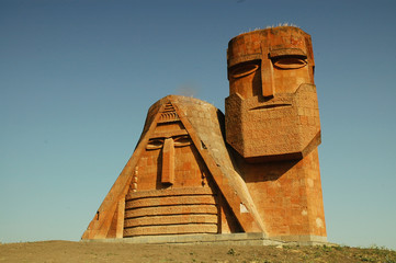 monument in the capital of nagorno-karabakh, stepanakert