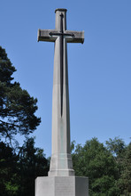 Military Memorial Cross In Cemetery Remembering The Great War