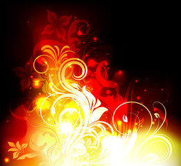 Wall Mural - Floral Fire Vector