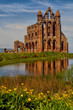 View of Whitby Abbey beyond the pond
