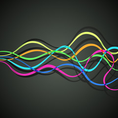Poster - colorful waves, vector background