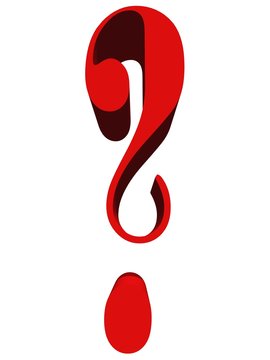 High resolution 3D red question  isolated