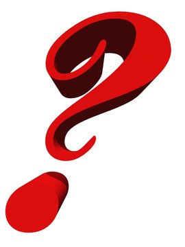 High resolution 3D red symbol isolated on white