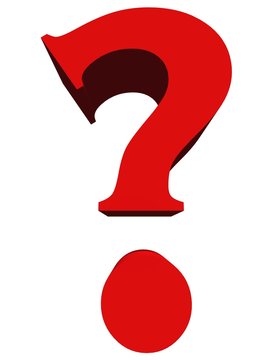 High resolution 3D red symbol isolated on white