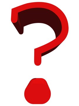 High resolution 3D red symbol isolated on white