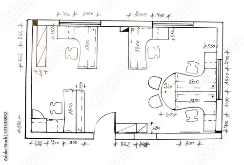 Modern Interior Design Freehand Drawing Buy This Stock