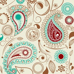 Poster - Paisley pattern in retro style