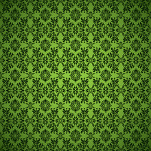 Gothic Seamless Green Wallpaper