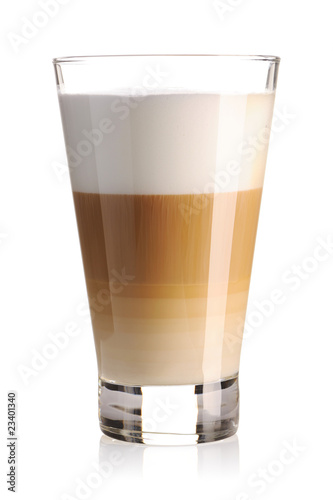 Fotografía Latte coffee isolated on white
