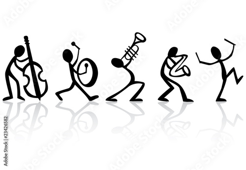 Photo Band musicians playing music, vector ideal for t-shirts
