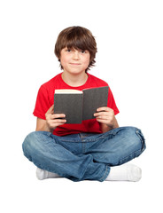 Wall Mural - Student child with a book