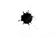 Black Ink Blot On White Background