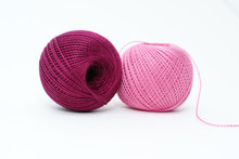 Knitting With Pink And Purple Yarn
