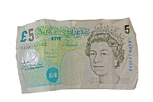 Crumpled Five Pound Note