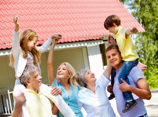 Wall Mural - Joyful family