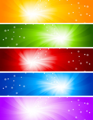 Vector set of bright banners