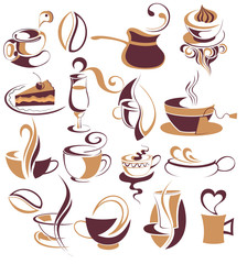 Big SET of Vector coffee,tea elements 3