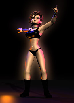3D toon woman