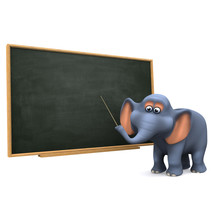 3d Elephant Utilises The Blackboard