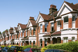 Fototapeta Paryż - Row of Typical English Terraced Houses at London.