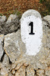 Marker stone marking the boundary of a field by roadside MA-5111