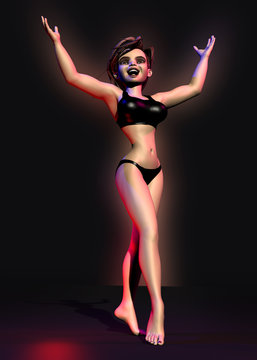 3D toon woman