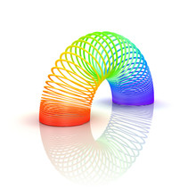Rainbow Spiral Spring - 3d Render