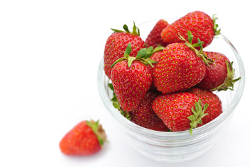 Canvas Print - Bowl of strawberries